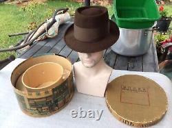 Vintage Excellent 1950s Dobbs Beaver Fifteen Brown 7-1/8 & Box Stetson