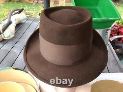 Vintage Excellent 1950s Dobbs Beaver Fifteen Brown 7-1/8 & Box Stetson