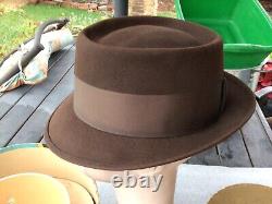 Vintage Excellent 1950s Dobbs Beaver Fifteen Brown 7-1/8 & Box Stetson