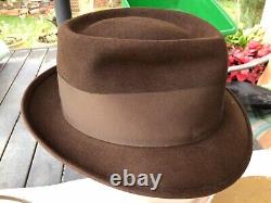 Vintage Excellent 1950s Dobbs Beaver Fifteen Brown 7-1/8 & Box Stetson