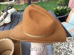 Vintage Excellent 1960s Beaver Hats 3X Beaver BIG Tom Mix-Gus Cowboy Hat 7-3/8