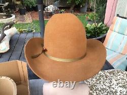 Vintage Excellent 1960s Beaver Hats 3X Beaver BIG Tom Mix-Gus Cowboy Hat 7-3/8