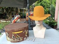 Vintage Excellent 1960s Resistol Beaver 20 Open Crown / Tom Mix Cowboy Hat 7-1/4