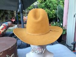 Vintage Excellent 1960s Resistol Beaver 20 Open Crown / Tom Mix Cowboy Hat 7-1/4