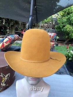 Vintage Excellent 1960s Resistol Beaver 20 Open Crown / Tom Mix Cowboy Hat 7-1/4