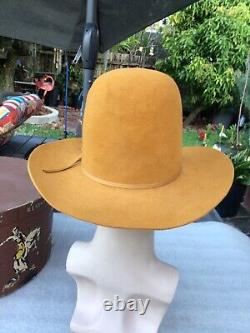 Vintage Excellent 1960s Resistol Beaver 20 Open Crown / Tom Mix Cowboy Hat 7-1/4