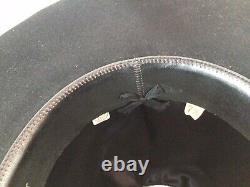 Vintage Excellent 1970 Resistol 3X Beaver Black BIG-Tom Mix-Gus Cowboy Hat 7-3/8