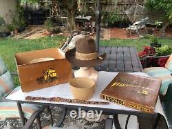 Vintage Excellent Resistol 70s Brown Rattlesnake Band Hat 3X Beaver 7-1/2 & Box