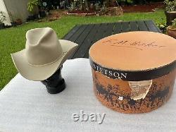 Vintage Excellent Stetson 1950s Wide Brim 3X Beaver Taupe 7-1/8 Cowboy Custom