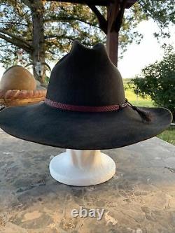 Vintage Insane Rare Yellowstone Resistol 4X Beaver Hat 7 3/8 Gunmetal Black