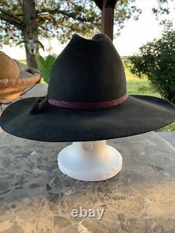 Vintage Insane Rare Yellowstone Resistol 4X Beaver Hat 7 3/8 Gunmetal Black