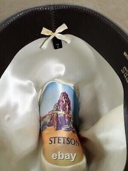 Vintage J. B. Stetson XXXX Beaver Brown Cowboy Hat WithFeathers Size 7. 4 5/8 Brim