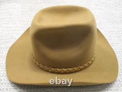 Vintage JB Stetson 4X Beaver XXXX Cowboy Hat Size 7 3/8 Western Rancher