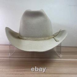 Vintage JB Stetson 4X Beaver XXXX Cowboy Hat in Light Tan with Pin Size 6 3/4