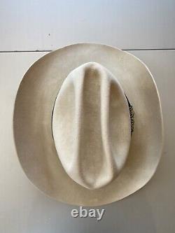 Vintage JB Stetson 5X XXXXX Beaver Cowboy Western Tan Cream Beige Hat Sz 7 RARE