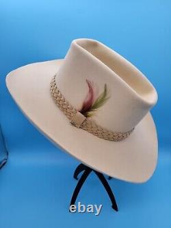 Vintage JBS Stetson 5X Beaver XXXXX Braided Band Cowboy Hat Buckskin Beige READ