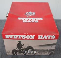 Vintage John B. Stetson 3X Beaver Black Cowboy Hat Rancher Size 7 NOS