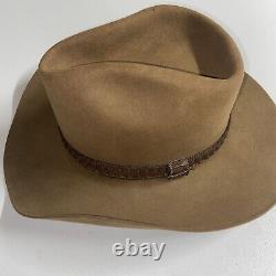 Vintage John B. Stetson 3X Beaver Brown Cowboy Hat Size 7 Made In USA