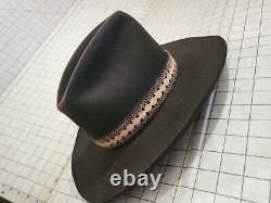 Vintage John B. Stetson 3X Beaver dark Brown Cowboy Hat Size 7 5/8