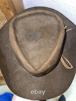 Vintage John B. Stetson 3X XXX Beaver Brown Cowboy Western Hat 7 3/8