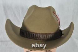 Vintage John B. Stetson 4X Beaver Butte Cowboy Hat 7 Hat Feather and Pin