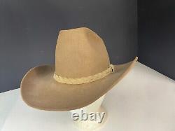 Vintage John B. Stetson 4X Beaver Chocolate Brown Cowboy Hat 7 1/8, Pre-Owned