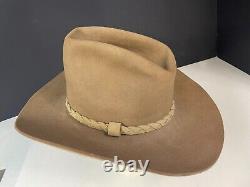 Vintage John B. Stetson 4X Beaver Chocolate Brown Cowboy Hat 7 1/8, Pre-Owned