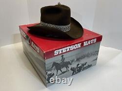 Vintage John B Stetson 4X Beaver Cowboy Hat Stetson Hatband Size 7 1/2