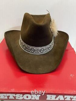 Vintage John B Stetson 4X Beaver Cowboy Hat Stetson Hatband Size 7 1/2