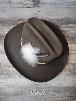 Vintage John B Stetson 4X Beaver Cowboy Hat w RARE vtg STETSON hatband Sz 6 7/8
