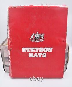 Vintage John B. Stetson 4X Beaver Elmo Bullion Cowboy Hat 7 3/8 With Band & BOX