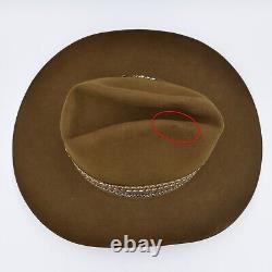 Vintage John B. Stetson 4X Beaver Elmo Bullion Cowboy Hat 7 3/8 With Band & BOX