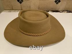 Vintage John B. Stetson 4X Beaver Gambler Style Cowboy Beige Hat Size 7 3/8