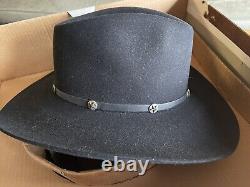 Vintage John B. Stetson 4x Beaver Black Western Cowboy Hat Size 7 1/8