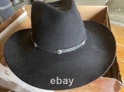 Vintage John B. Stetson 4x Beaver Black Western Cowboy Hat Size 7 1/8