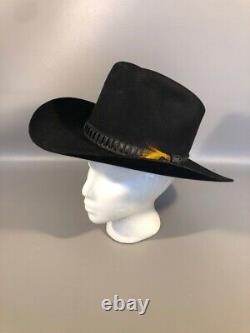 Vintage John B Stetson 4x Beaver Cowboy Hat, 6 3/4, Black (wcp010191)