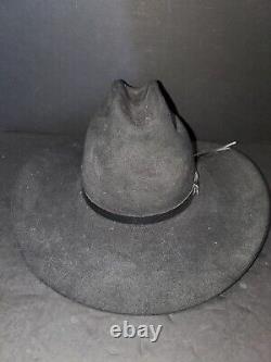 Vintage John B. Stetson Classic 4X Beaver Cowboy Western Hat Sz 6 7/8 Aged Black