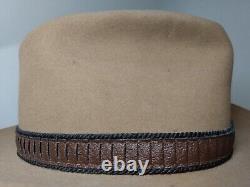 Vintage John B. Stetson Co. 4X Beaver Cowboy Hat Tan Size 7-3/8 USA