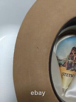 Vintage John B. Stetson Co. 4X Beaver Cowboy Hat Tan Size 7-3/8 USA