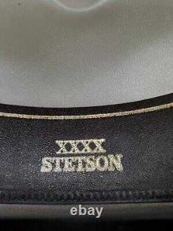 Vintage John B. Stetson Company Classic 4X Beaver Cowboy Western Hat Sz 7 Ivory