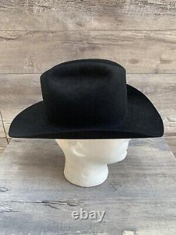 Vintage John B Stetson Cowboy Western Hat 4X Beaver Felt Sz 6 7/8 Black Made USA