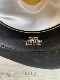 Vintage John B Stetson Cowboy Western Hat 4X Beaver Felt Sz 6 7/8 Black Made USA