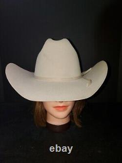 Vintage John B Stetson Cowboy Western Hat 5X Beaver Felt Sz 6 7/8 -Silver Belly