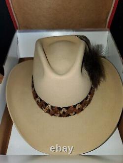 Vintage John B Stetson Cowboy Western Hat 5X Beaver Felt Sz 7 1/2 Chamois IOB