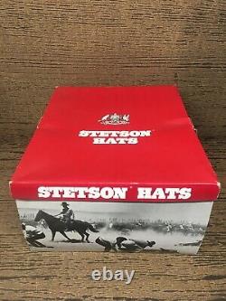 Vintage John B. Stetson Grant 4X Beaver Fur Felt Western Cowboy Hat & Box 7 NOS