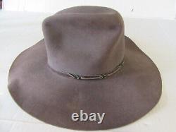 Vintage John B Stetson Hat 4X Beaver Rancher Size 7-1/8 grey fur cowboy western