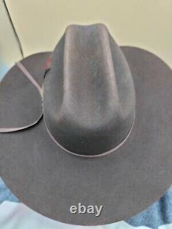 Vintage John B. Stetson Hat 4X Beaver Size 7 1/8 Silver Belly Color CHOCOLATE