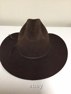 Vintage John B Stetson Hat 4X Beaver XXXX 55 6 7/8 Made USA Brown Western Cowboy