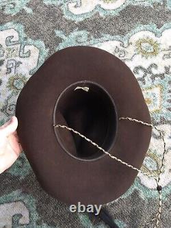 Vintage John B Stetson Hat 4X Beaver XXXX Made USA Brown Western Cowboy