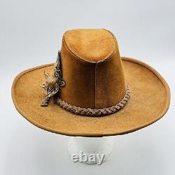 Vintage John B Stetson Hat Beaver Tony Alamo of Nashville Cowboy Hat Feathers M